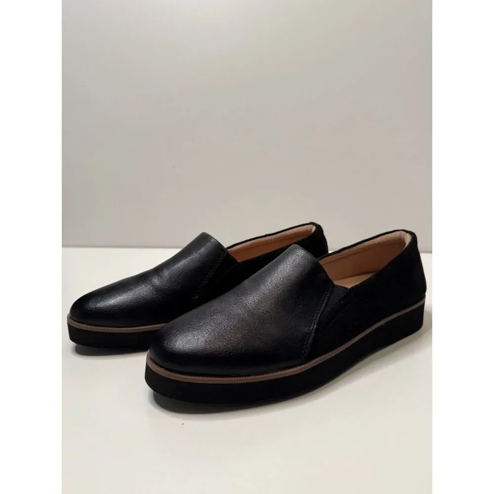 Naturalizer Women’s 8.5M Black Platform Slip On Loafers Comfort Shoes NWT